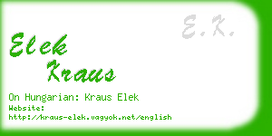 elek kraus business card